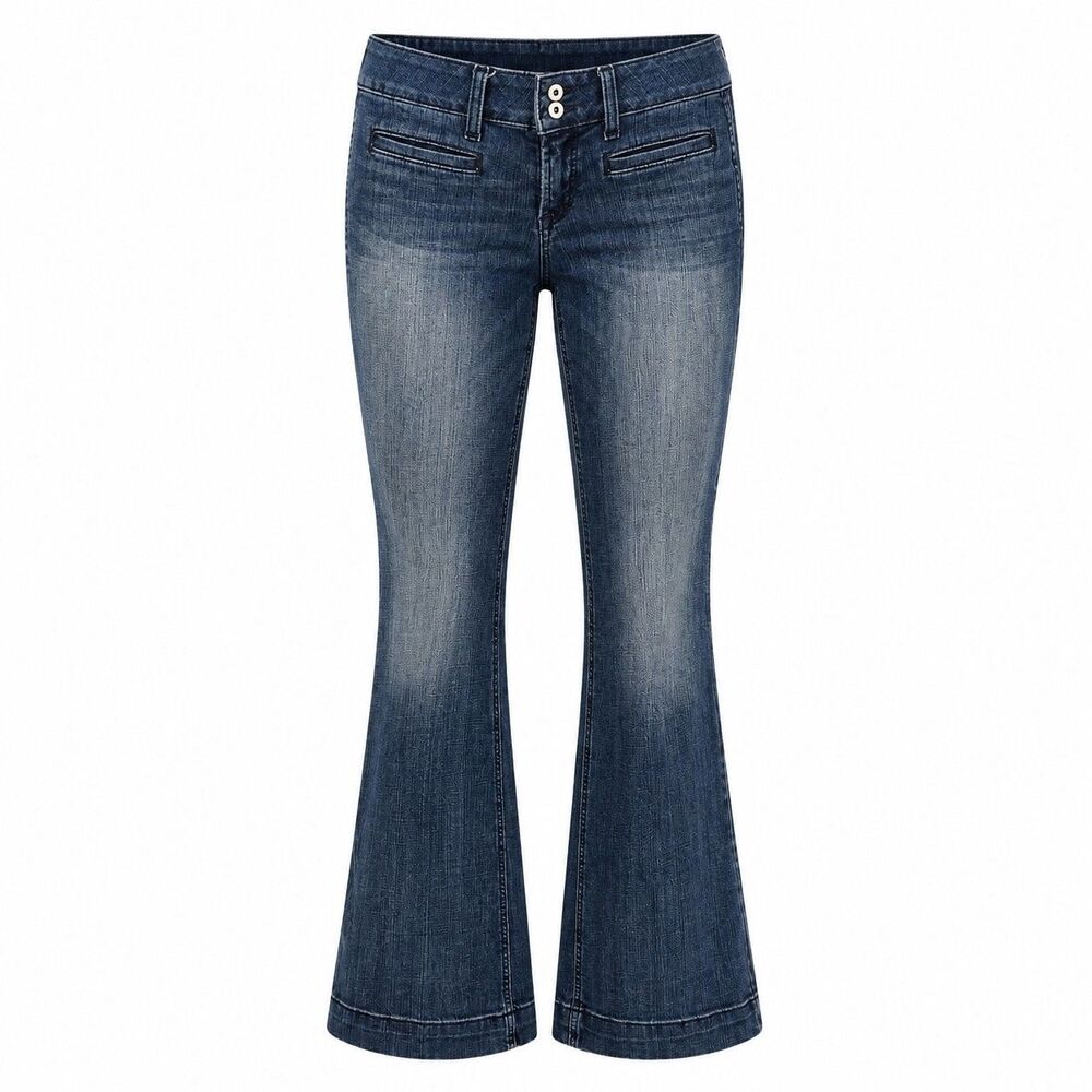 Ariat Denim Trouser Mid Rise Stretch Outseam Ella Wide Leg Jean Women's 28R